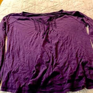 Purple Eddie Bauer cotton blouse